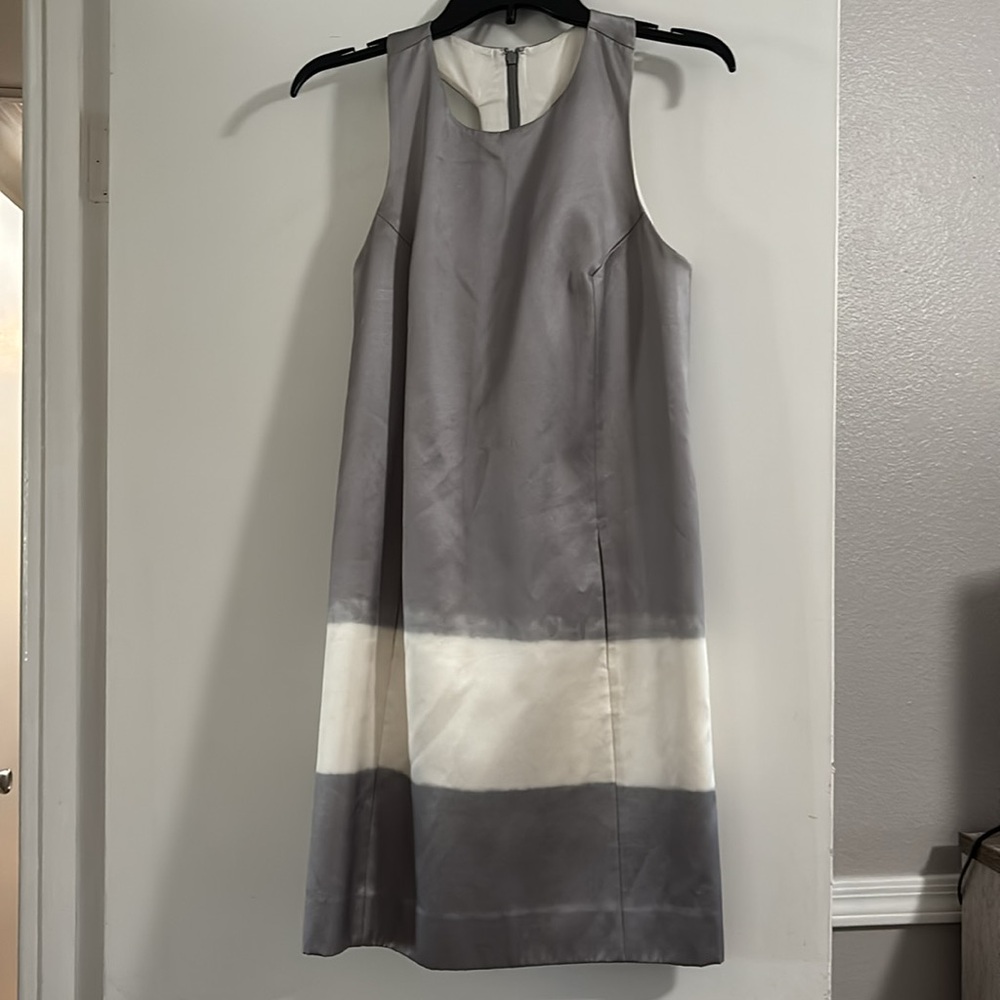 Kate Spade Madison Ave Collection Cream and Gray Shift Dress